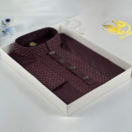 Embroidered Panjabi - coffe