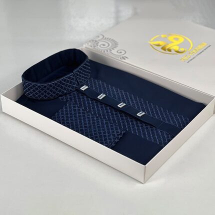 Embroidered Panjabi - Nevvy Blue
